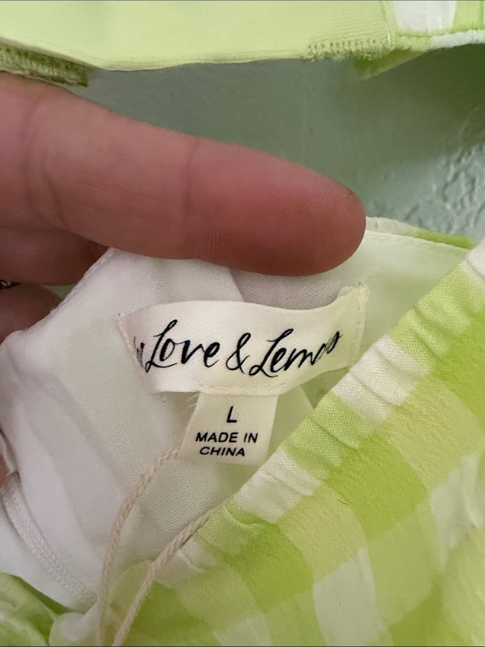 For Love and Lemons Lime Gingham Sundress - Picture 2 of 2